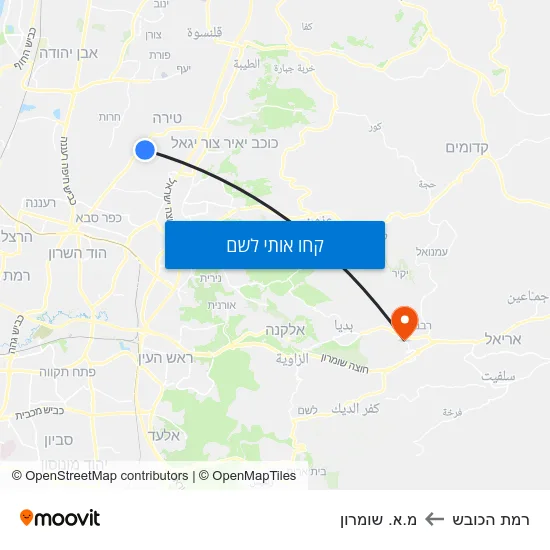 מפת רמת הכובש למ.א. שומרון