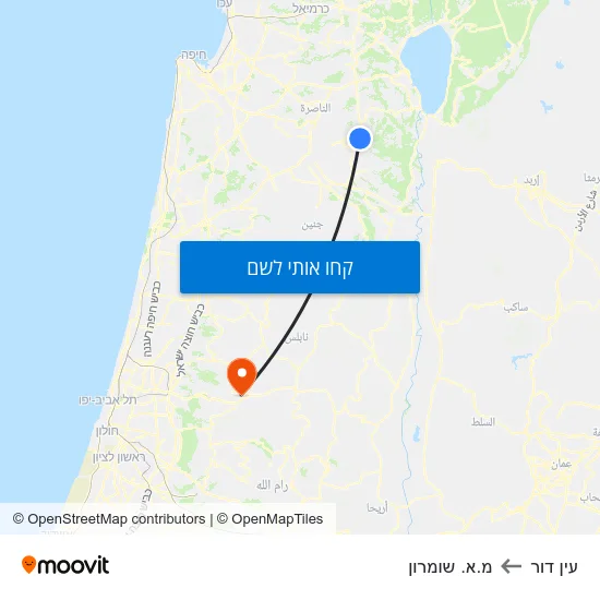 מפת עין דור למ.א. שומרון