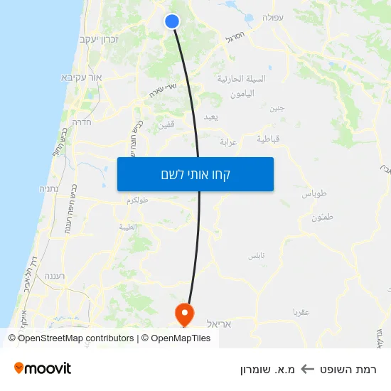 מפת רמת השופט למ.א. שומרון