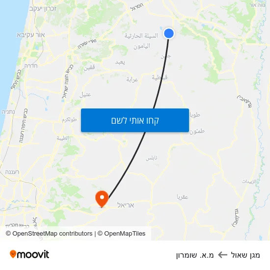 מפת מגן שאול למ.א. שומרון