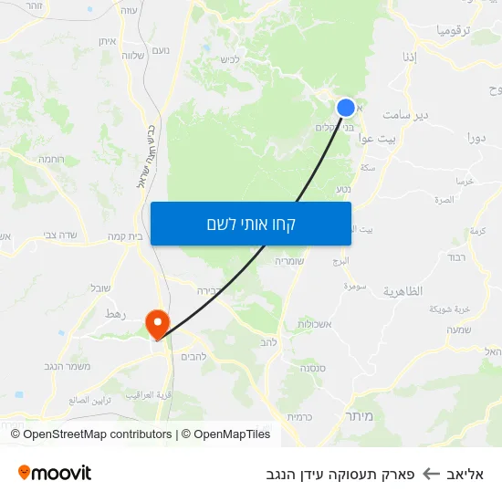 מפת אליאב לפארק תעסוקה עידן הנגב