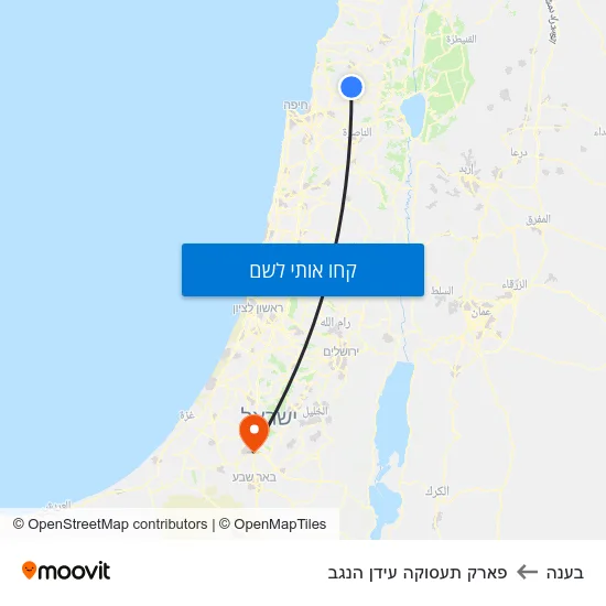 מפת בענה לפארק תעסוקה עידן הנגב