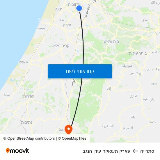 מפת סתרייה לפארק תעסוקה עידן הנגב