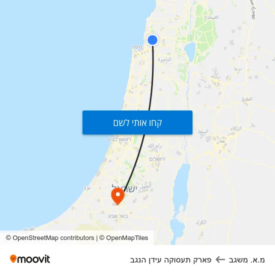מפת מ.א. משגב לפארק תעסוקה עידן הנגב
