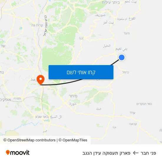 מפת פני חבר לפארק תעסוקה עידן הנגב