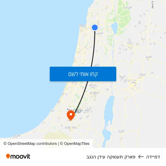 מפת דמיידה לפארק תעסוקה עידן הנגב