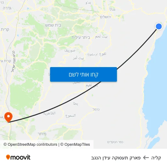 מפת קליה לפארק תעסוקה עידן הנגב