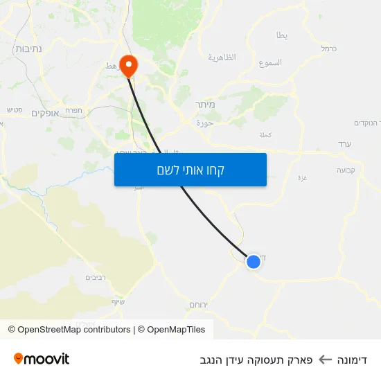 מפת דימונה לפארק תעסוקה עידן הנגב