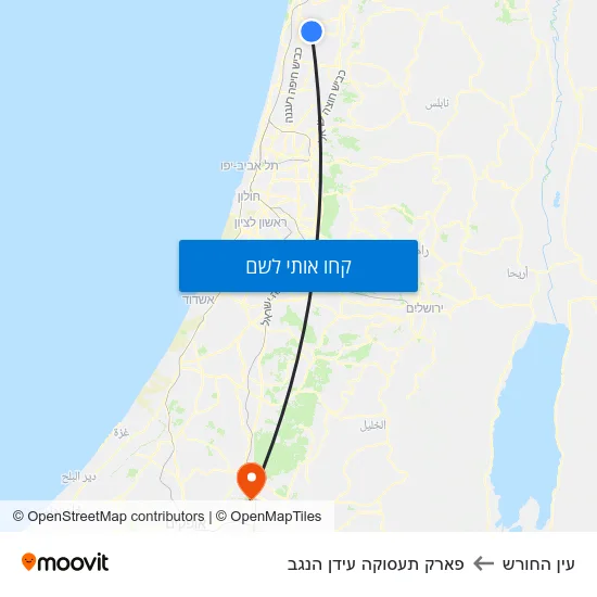 מפת עין החורש לפארק תעסוקה עידן הנגב