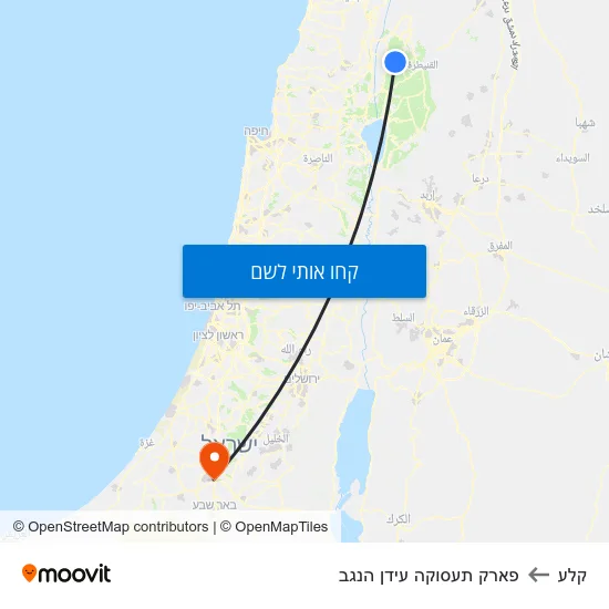 מפת קלע לפארק תעסוקה עידן הנגב