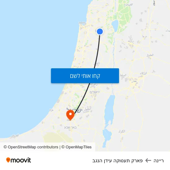 מפת ריינה לפארק תעסוקה עידן הנגב