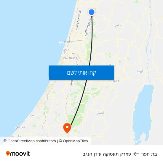 מפת בת חפר לפארק תעסוקה עידן הנגב
