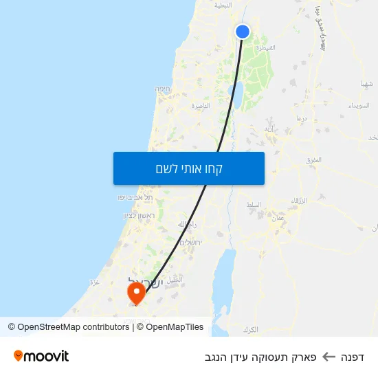מפת דפנה לפארק תעסוקה עידן הנגב
