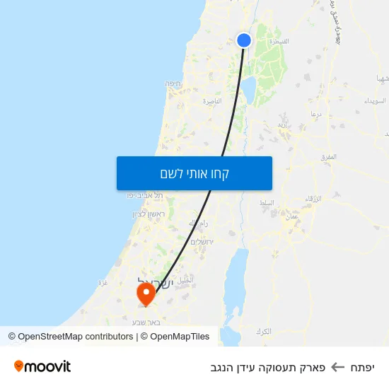 מפת יפתח לפארק תעסוקה עידן הנגב