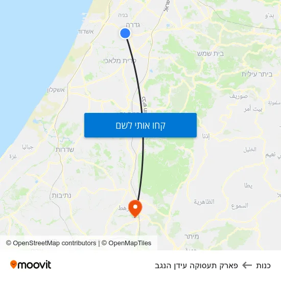 מפת כנות לפארק תעסוקה עידן הנגב