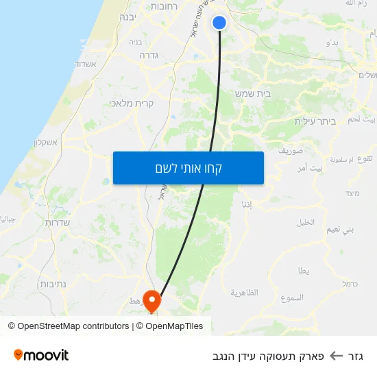 מפת גזר לפארק תעסוקה עידן הנגב