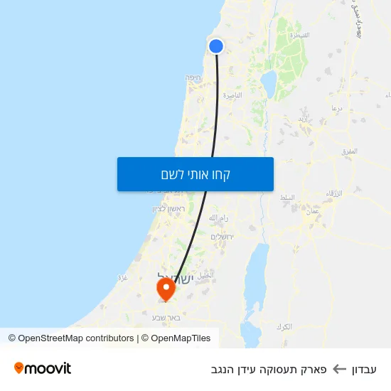 מפת עבדון לפארק תעסוקה עידן הנגב