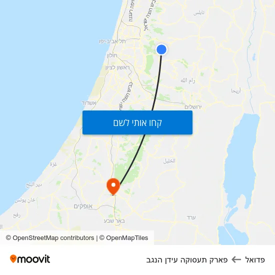 מפת פדואל לפארק תעסוקה עידן הנגב