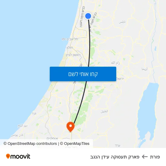 מפת פורת לפארק תעסוקה עידן הנגב