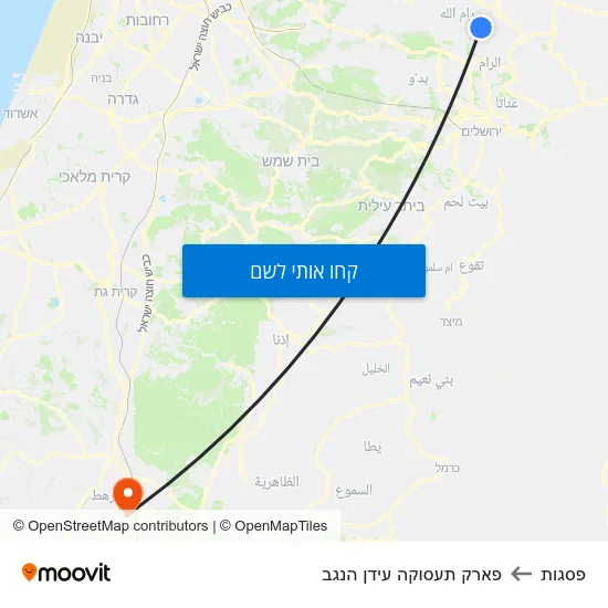 מפת פסגות לפארק תעסוקה עידן הנגב