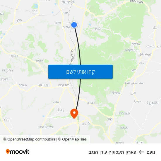 מפת נועם לפארק תעסוקה עידן הנגב