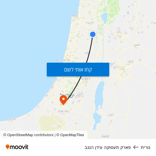 מפת נורית לפארק תעסוקה עידן הנגב