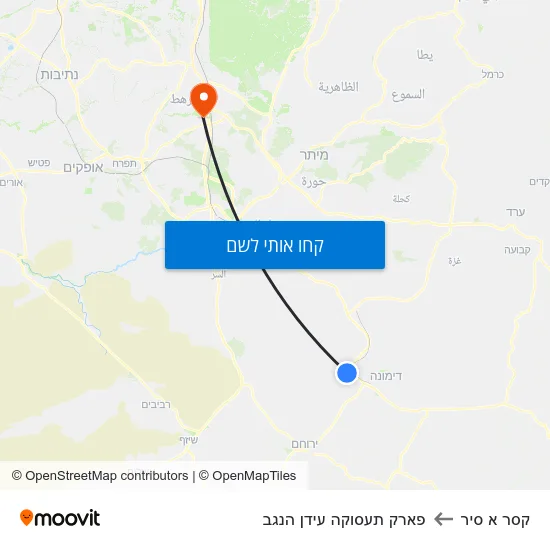 מפת קסר א סיר לפארק תעסוקה עידן הנגב