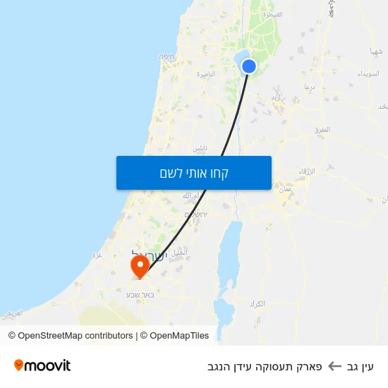 מפת עין גב לפארק תעסוקה עידן הנגב