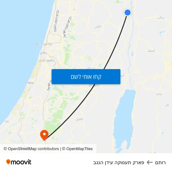 מפת רותם לפארק תעסוקה עידן הנגב