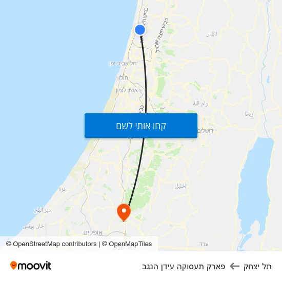 מפת תל יצחק לפארק תעסוקה עידן הנגב