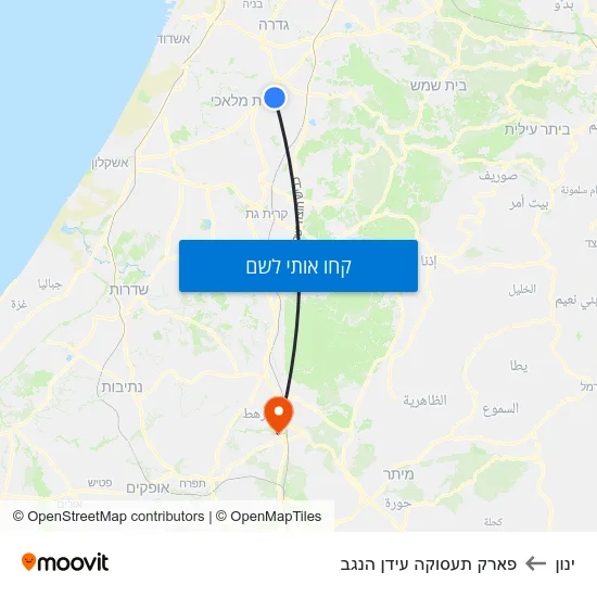 מפת ינון לפארק תעסוקה עידן הנגב
