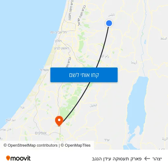מפת יצהר לפארק תעסוקה עידן הנגב