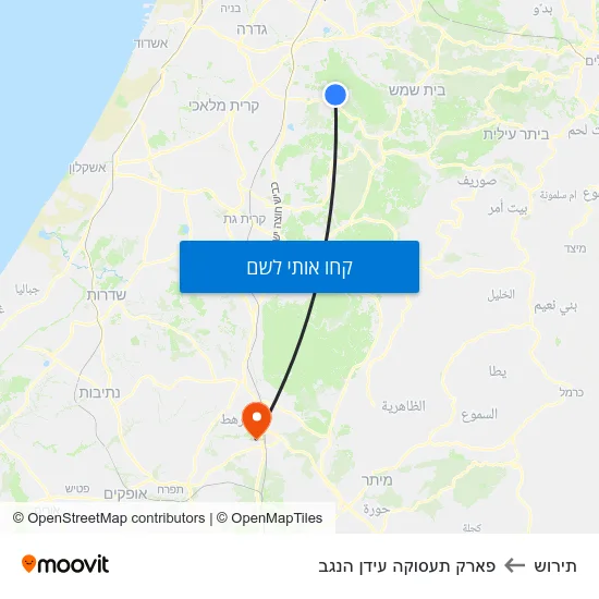 מפת תירוש לפארק תעסוקה עידן הנגב