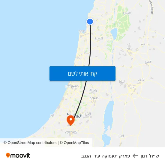 מפת שייח' דנון לפארק תעסוקה עידן הנגב