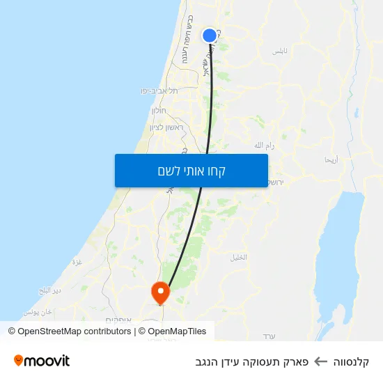 מפת קלנסווה לפארק תעסוקה עידן הנגב
