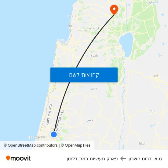 מפת מ.א. דרום השרון לפארק תעשיות רמת דלתון