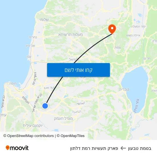 מפת בסמת טבעון לפארק תעשיות רמת דלתון