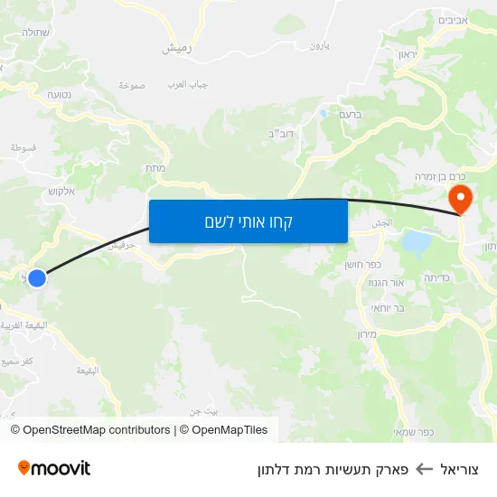 מפת צוריאל לפארק תעשיות רמת דלתון