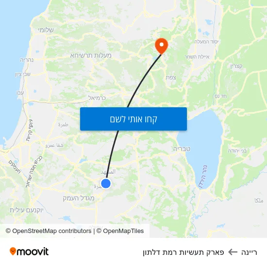 מפת ריינה לפארק תעשיות רמת דלתון
