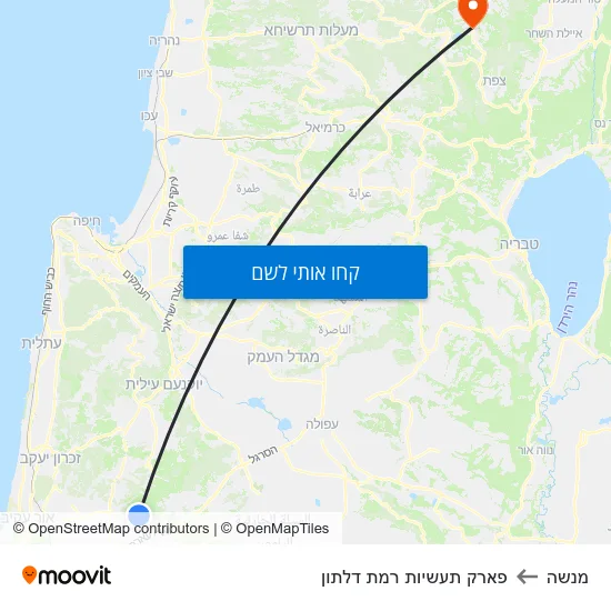 מפת מנשה לפארק תעשיות רמת דלתון