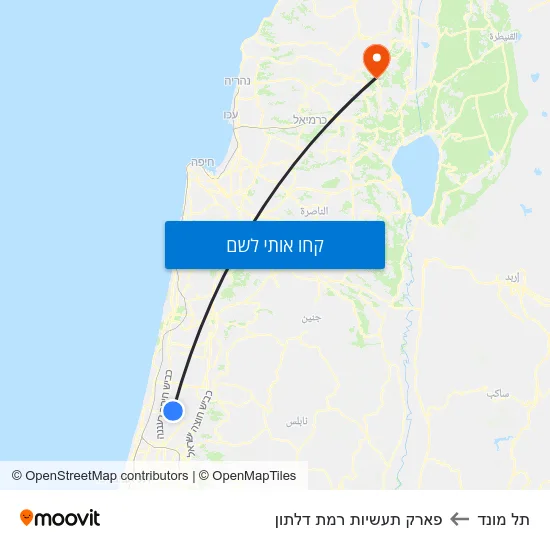 מפת תל מונד לפארק תעשיות רמת דלתון