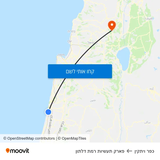 מפת כפר ויתקין לפארק תעשיות רמת דלתון