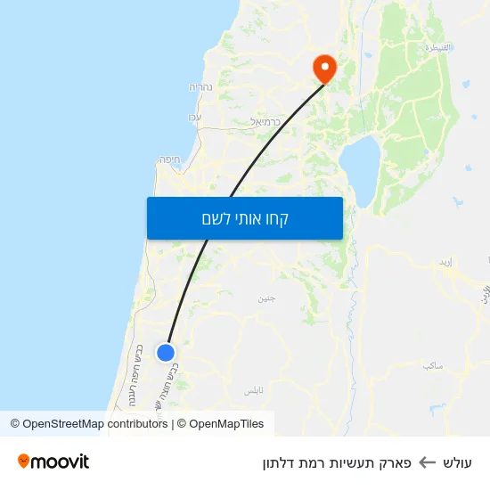 מפת עולש לפארק תעשיות רמת דלתון