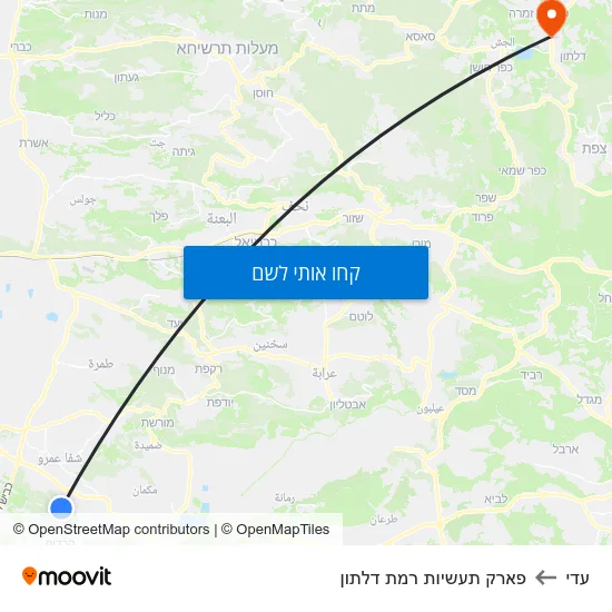 מפת עדי לפארק תעשיות רמת דלתון