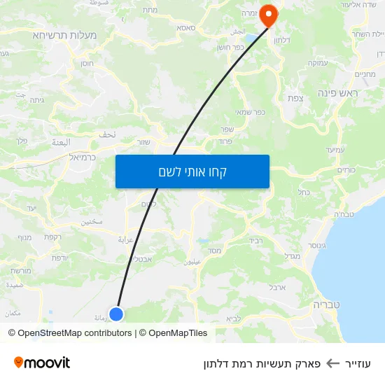 מפת עוזייר לפארק תעשיות רמת דלתון