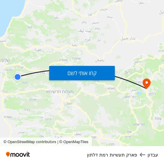 מפת עבדון לפארק תעשיות רמת דלתון