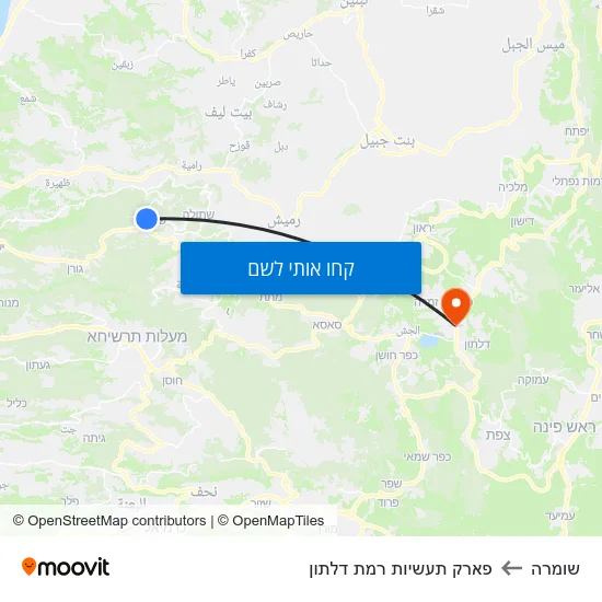 מפת שומרה לפארק תעשיות רמת דלתון