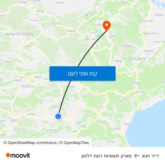 מפת דייר חנא לפארק תעשיות רמת דלתון