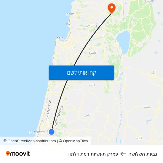 מפת גבעת השלושה לפארק תעשיות רמת דלתון