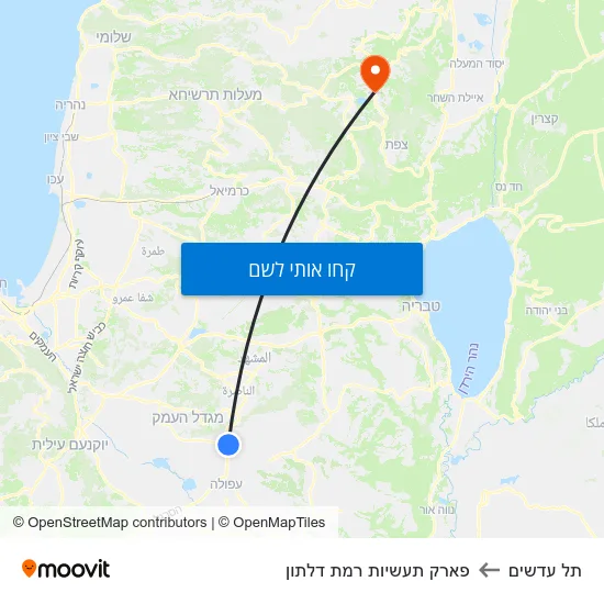 מפת תל עדשים לפארק תעשיות רמת דלתון